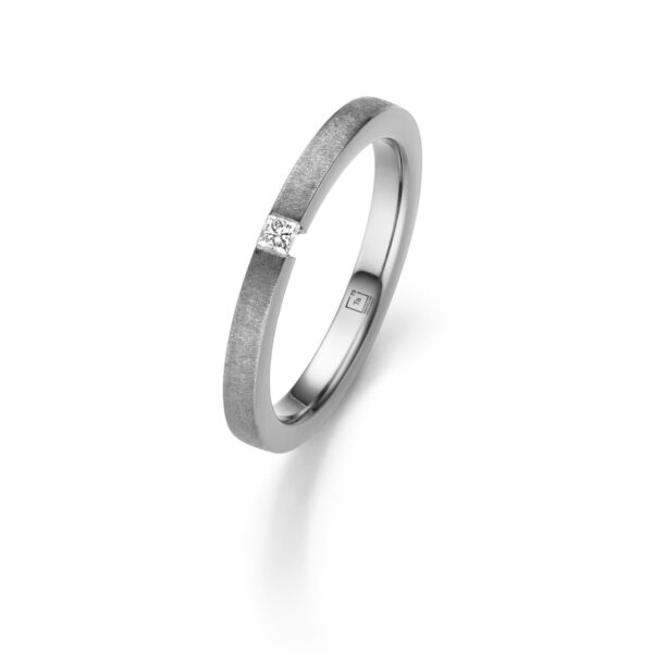 Ring Tantal schlicht Prinzess Diamant TA73 mit eckigem Diamanten